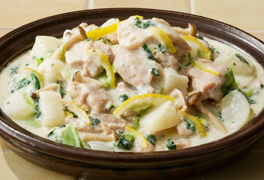 鶏もも肉とかぶの和風ゆずクリーム煮