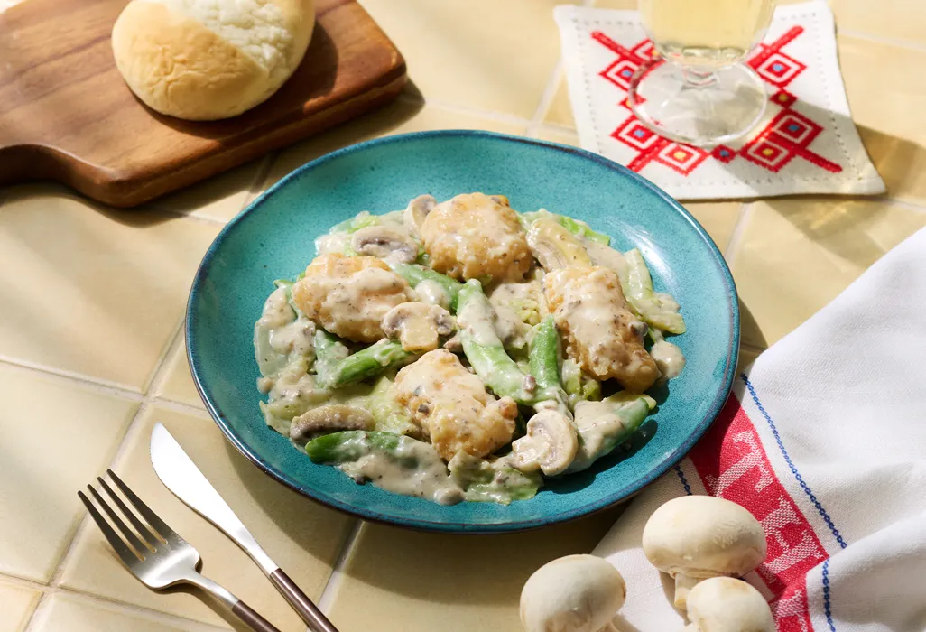 れんこんと鶏つくねの生姜入り黒酢あん | GREEN SPOON（グリーンスプーン）