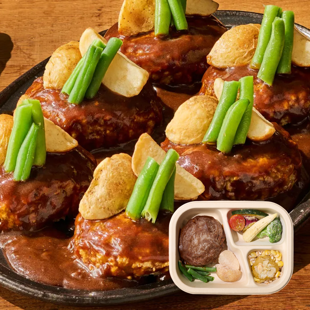 トマトガーリックチキンステーキ | ファッロとコーンのカレー | 温野菜サラダ