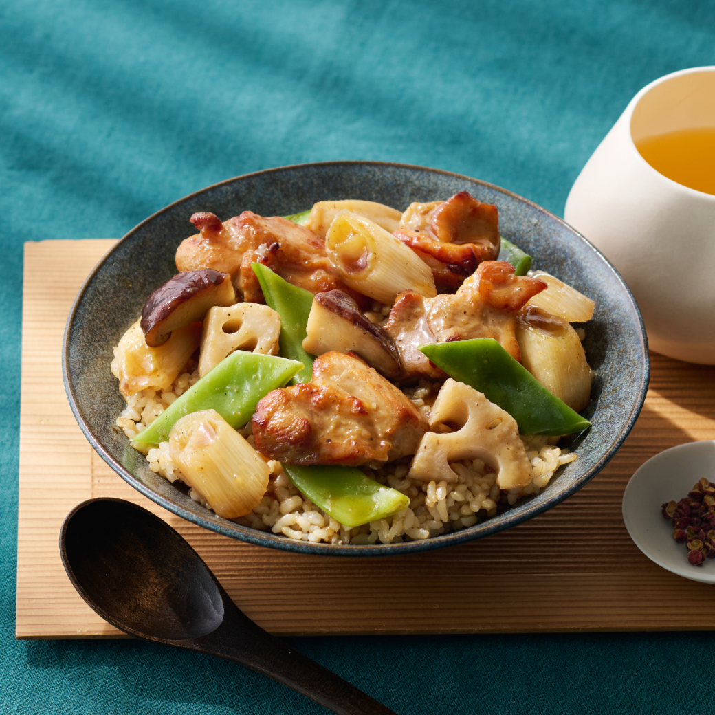 長ねぎと蓮根の山椒香るたれ焼き鳥