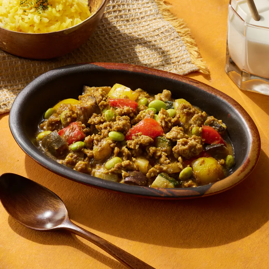 豚ひき肉とグリル野菜の焙煎キーマカレー